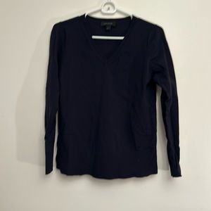 Navy blue V- neck sweater